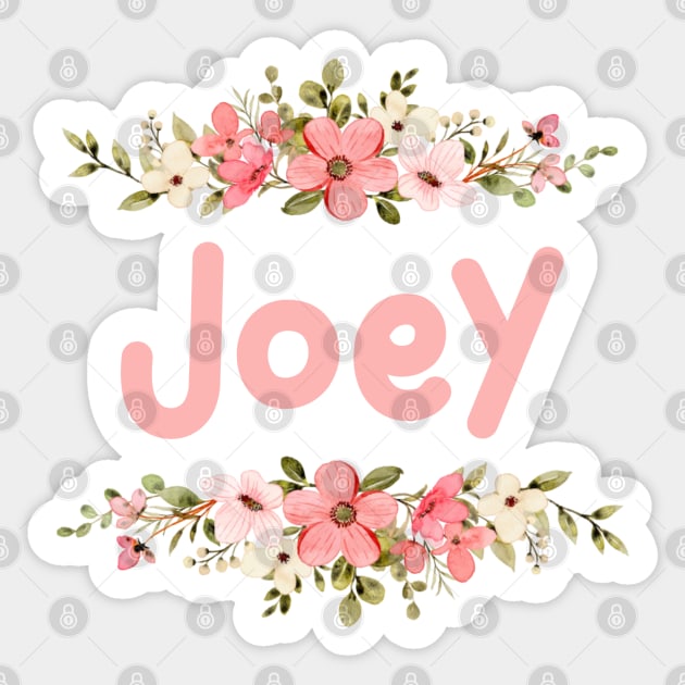 Flower Border Joey Name Label Flower Border Joey Name Label Sticker Teepublic